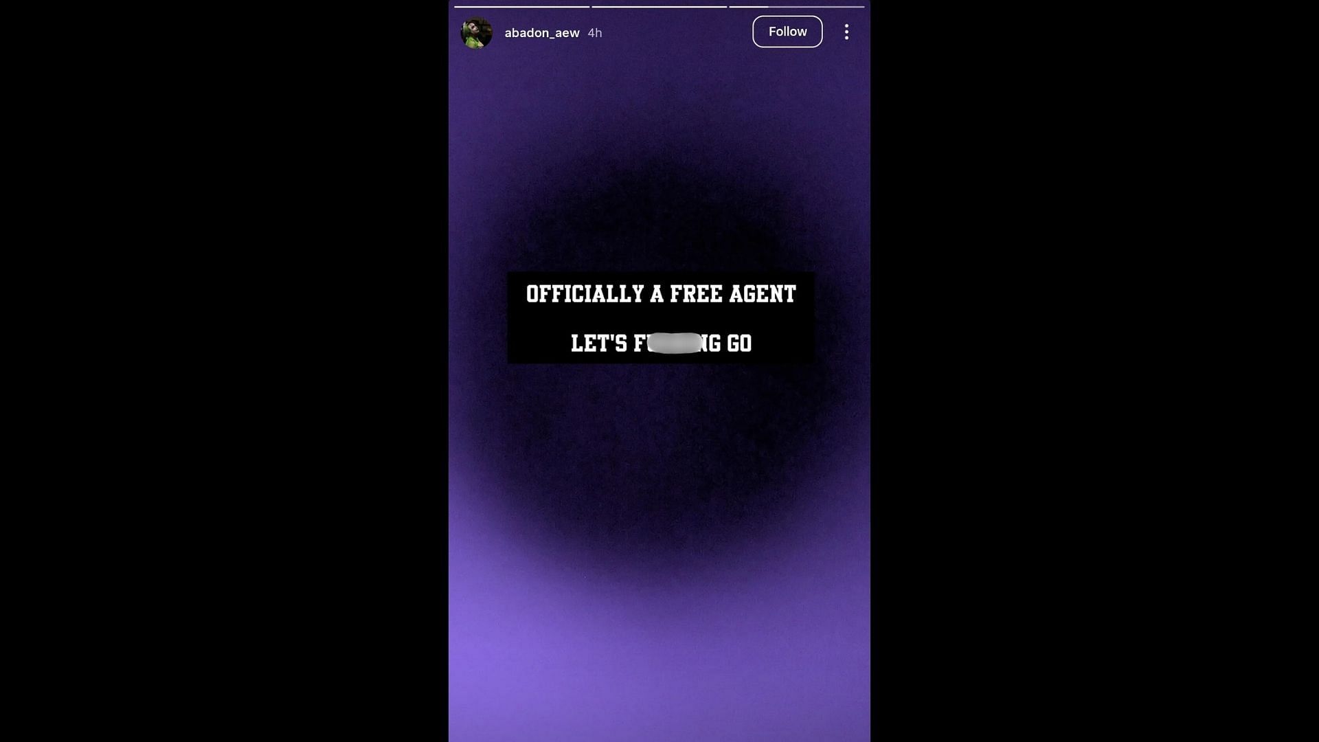 Abadon's Instagram story (Image via their Instagram)